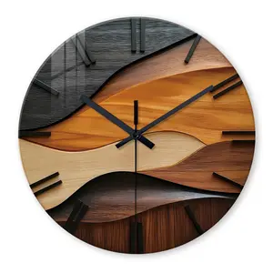 12/14 Inch HD Tempered Glass Wall Clock, 4mm Thick Shockproof, Silent Non-Ticking, Home Decor, Living Room Kitchen Decor, Outdoor Garden Party Art Gift