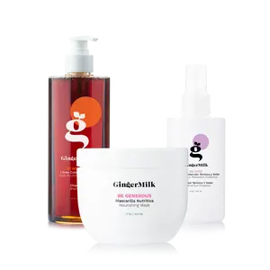 Complete Nutrition and Hydration Kit for all hair types | with antioxidants for Deep nourishing, repairing and hidrating haircare | Ginger Milk Natural Care