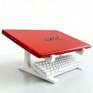 Portable Laptop Stand with Detachable Armrests, Adjustable Height Desk Mount, Tiltable Tabletop, Ergonomic Keyboard Holder, Abs Material, Home Office Use