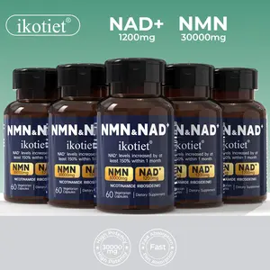 ikotiet 3-in-1 Formula | NMN + NAD+ | Daily Vitality + Cellular Health | Mental Clarity + Daily Energy | Vegetarian Capsules | 300 Capsules [150-Day Supply] | Women's Collagen Peptides — 1 Capsule Daily | 1 Full-Size Bottle + 1 Trial Pack