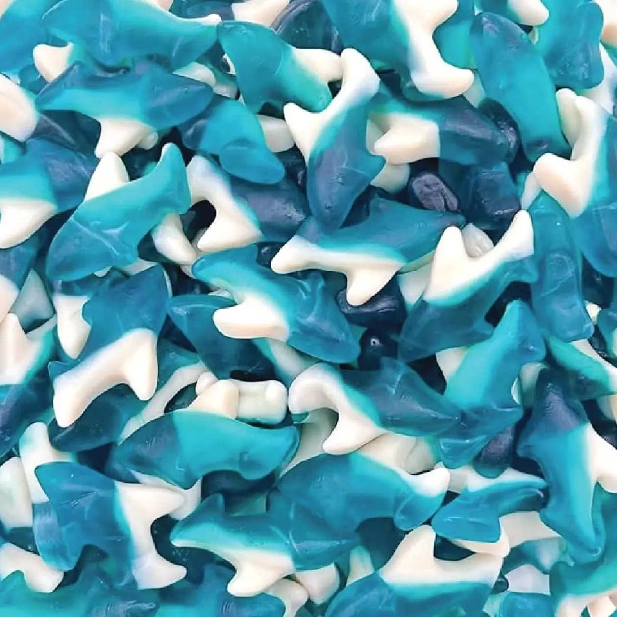 Blue Sharks Gummy Candy | 1 Pound Bag | Blue Raspberry Flavor | Chewy Fruity Gummy Sharks | Ocean Gummy Fish for Parties, Candy Buffets, Themed Events