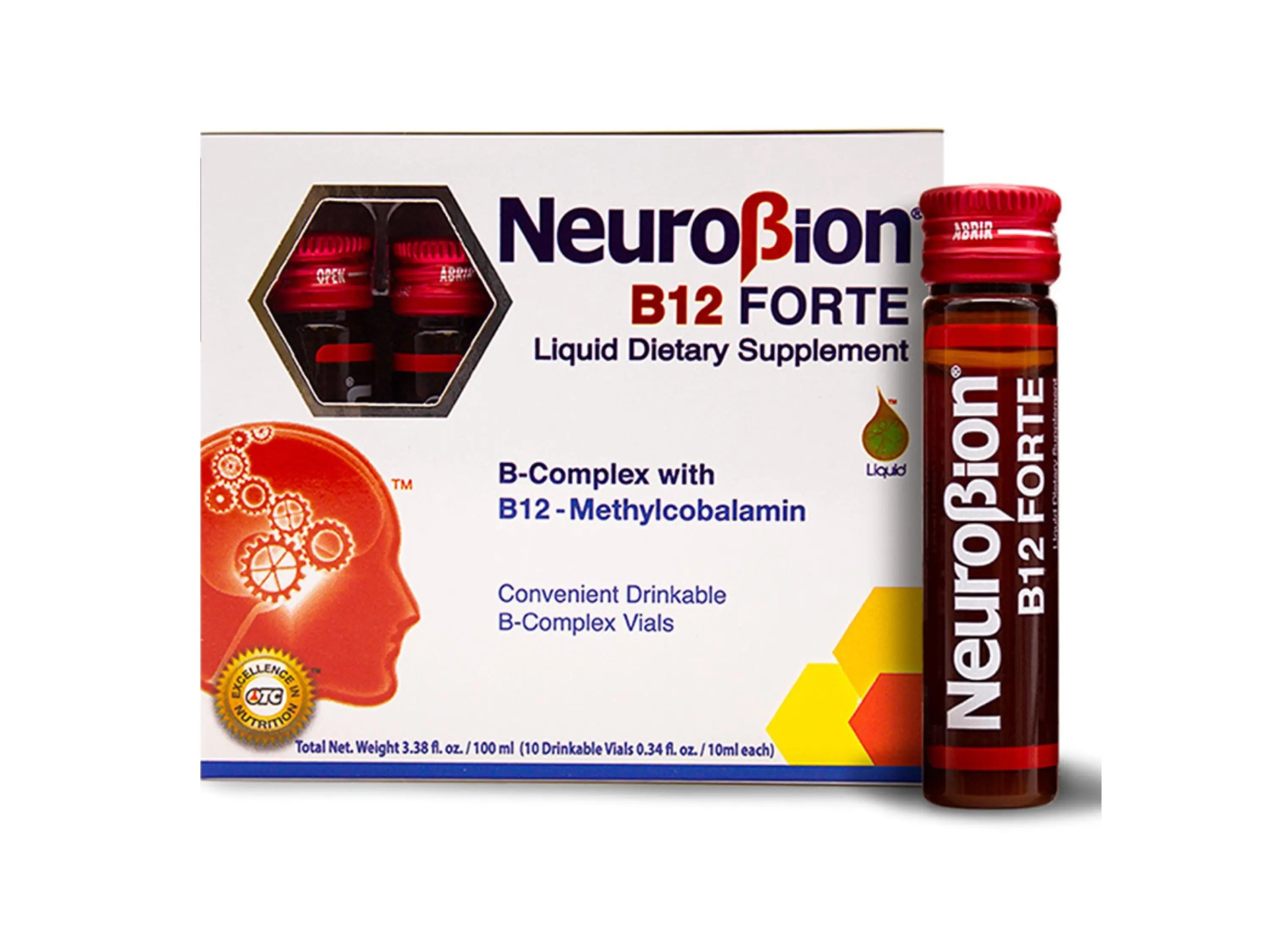 Neurob B12 FORTE - 10 Ampoyetas Bebibles - Liquid Dietary Supplement - 10 Vials