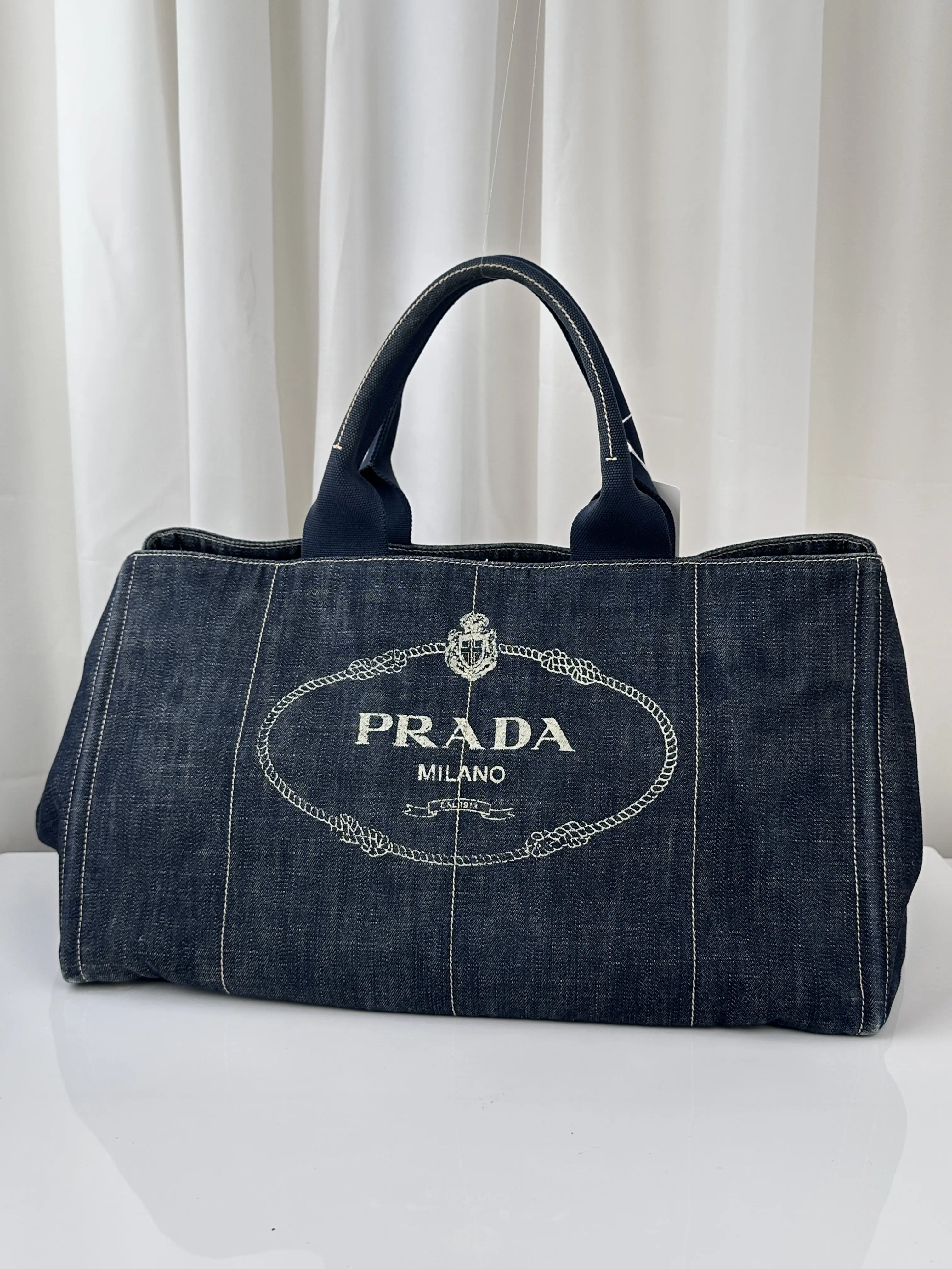 Pre-owned PRADA an shown Shoulder Bags Denim handbag MR29072026C187
