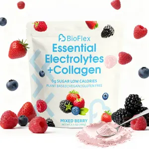 Mixed Berry Essential Electrolytes + Collagen drink mix for fast hydration, energy, and glowing skin. 0g sugar, plant-based, gluten-free formula with daily electrolytes and collagen support. Clean hydration powder for men & women - 30 servings