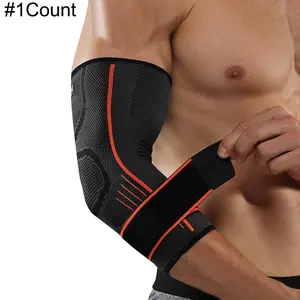 Adjustable Elbow Brace Support, 1 Count Elbow Support Sleeve, Sports Elbow Support for Gym Workout Running, Elbow Guard, Arm Compression Sleeves