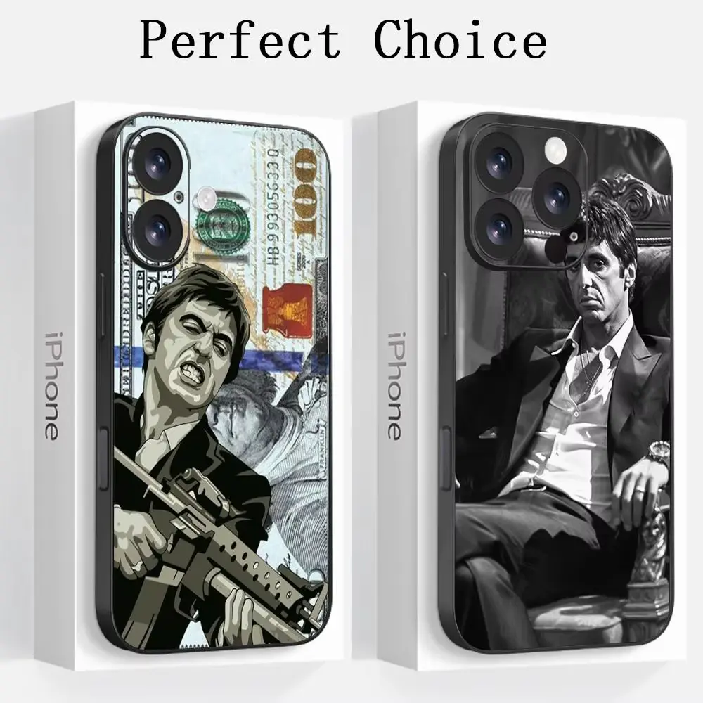 Scarface Tony Montana Cartoon Personalized Animal TPU Phone Case - Shockproof Protection, Full Coverage, Impact Resistance Flexible Cover for iPhone 17 Air,16,15,14,13,12,11 Pro Max,X,XR,XS Plus,Mini,SE 2020,2022 Mobile Accessories, Colorful, Impact Buffe