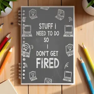 A5 Lined Notebook, "STUFF I NEED TO DO" Chalk - Style Design, for Office Workers to Organize Tasks, Durable Paper, Ideal for Daily Work Planning, Boost Work Efficiency