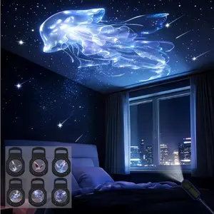 Portable USB LED Nebula Projector Lamp with Ocean & Nature Projections, Wall/ceiling Use, Whale, Starfish, Starlight Roof Projector, Starry Sky Projector, Starry Projector, USB Powered Projector