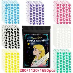 Multi-Color Star Acne Patches, Ultra-Thin Facial Acne Patches, Concealer & Pimple Patches, 280/1680/1120pcs, Single Item Pack