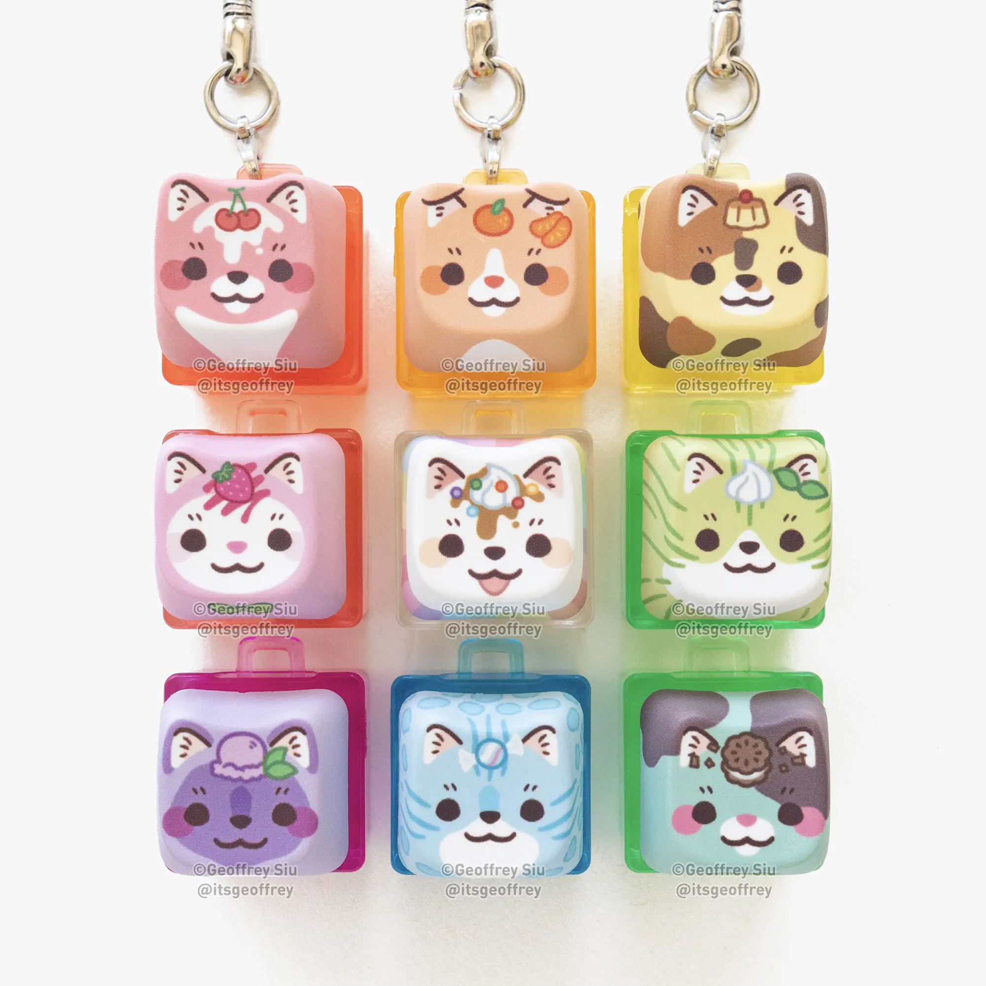 Series 4 Creamy Cat-Shaped Clicky Keychain Fidget