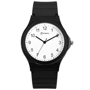 OIDEA Simple Waterproof Unisex Watch: Student Time Analog Wrist Watch Soft Silicone Band Easy Read Arabic Numeral Scale Wristwatch