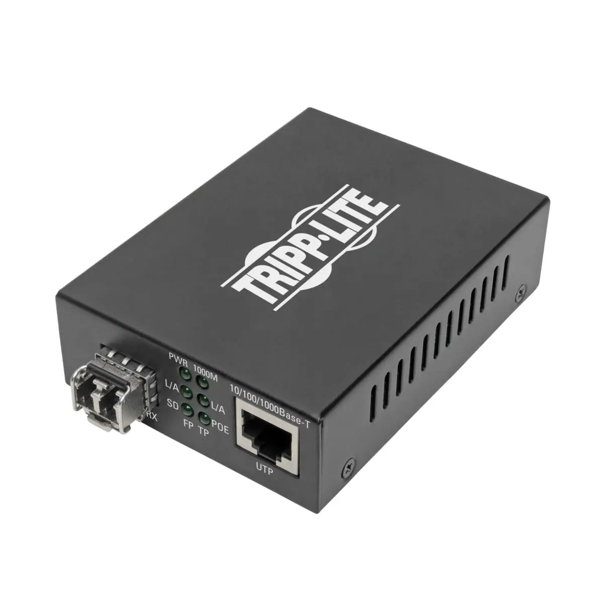 Tripp Lite TRL-N785P01LCMM1 Fiber to Ethernet Multimode Media Converter with LC Duplex - POE Plus Device Up to 550 m, Black