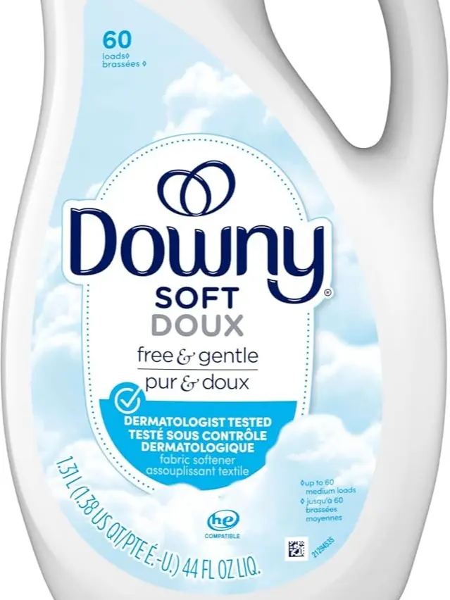 Downy Free & Gentle Liquid Fabric Softener 44 Fl Oz (60 Loads) | The Ultimate Hypoallergenic Fabric Softener for Sensitive Skin & Baby Clothes