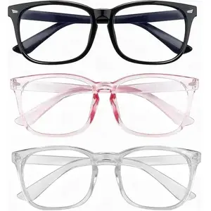 3/2/1 Pack Preppy Style Minimalist Blocking Eyeglasses, Computer Gaming Glasses, Fashion Square Fake Eyeglasses, Chic Trendy All- match Accessories for Men Women for Daily & Back To School,Cheap glasses,Blue Light Glasses