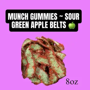 Munch Gummies ~ GREEN APPLE ,BELTZ. sour snack