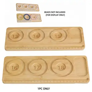 1PC Mini Portable Beading Board for Jewelry Making, Bamboo Bead Organizer Tray, Bracelet Design Board 13-18cm, Non-Slip Base with 4 Pads, DIY Craft Tool, Diy With Charms