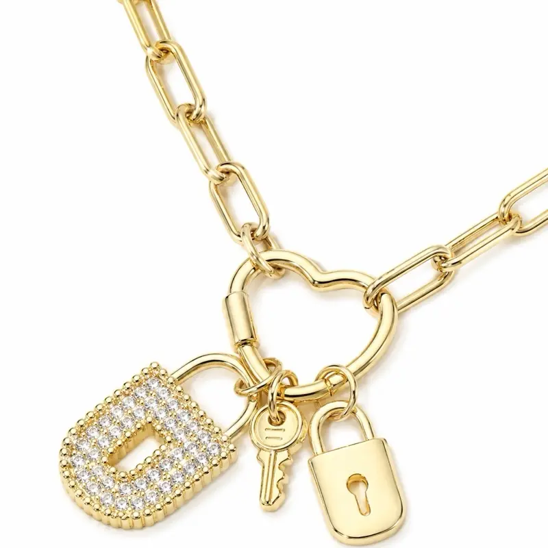 Pace Lock and Key Costume Jewelry Necklace, Fashion Accessory