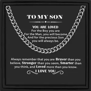 To My Son Gift I Closed My Eyes Gold Initial Necklace Adjustable Waterproof Stainless Steel Gift For Son Birthday Or Christmas