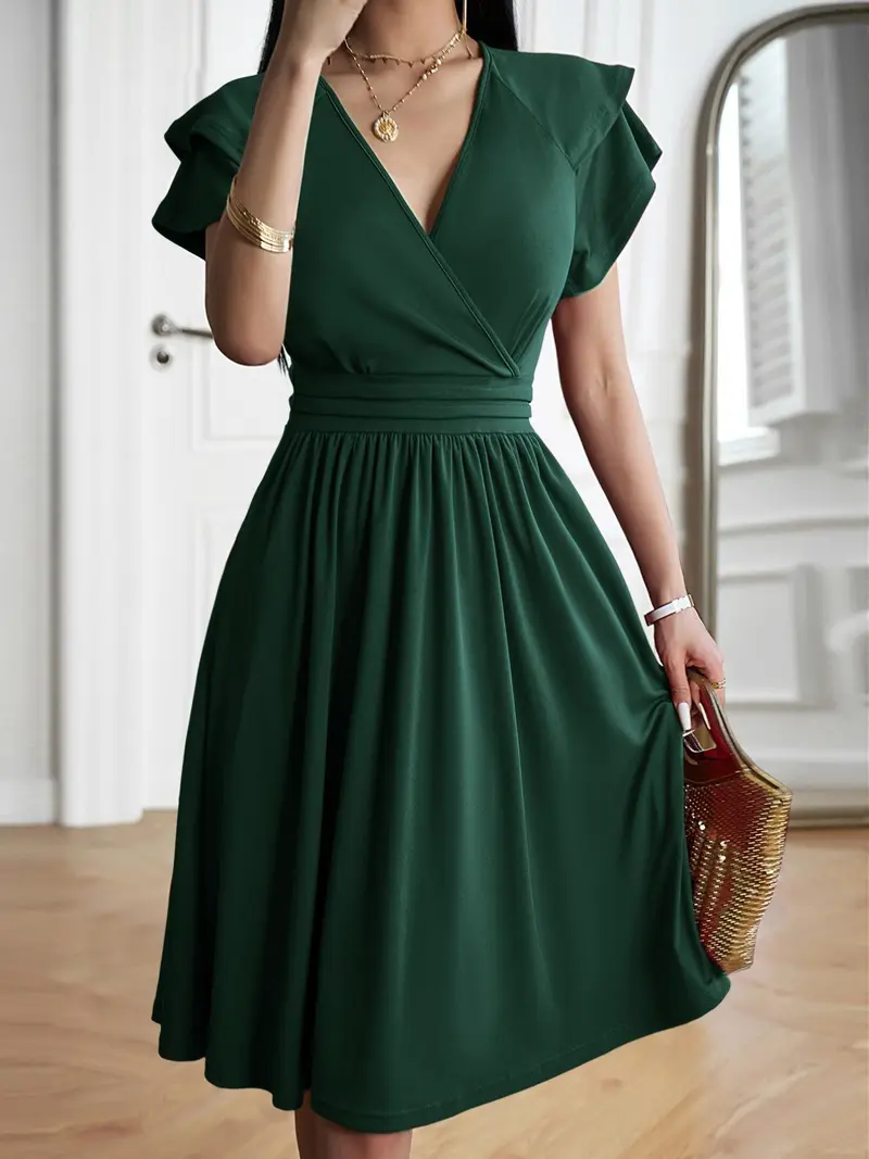 midi wrap dress - TikTok Shop