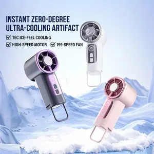 Mini Portable Clip-On Handheld Fan, 4-in-1 Turbo Cooling Fan, 5 Speed Levels, 180° Adjustable, Foldable Design, Ideal for Travel and Summer Use