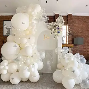106pcs Matte White Butterfly Balloon Garland Arch Kit Wedding Party Baloons Birthday Party Decor Adults Latex Baby Shower Ballon