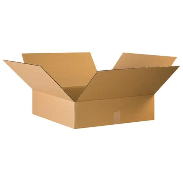 Box Partners 22226 Flat-Pack Rectangular Corrugated Boxes - 22x22x6" (Smaller Depths), 15 Count, Office Postal Supplies for Shipping Books, Clothing, Mirrors