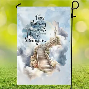 Waterproof Memorial Garden Flag " Double Sided Welcome House Flag Banners for Patio Lawn Outdoor Home Decor Memorial Commemorate Cemetery Grave Yard Outdoor Decoration Cloud