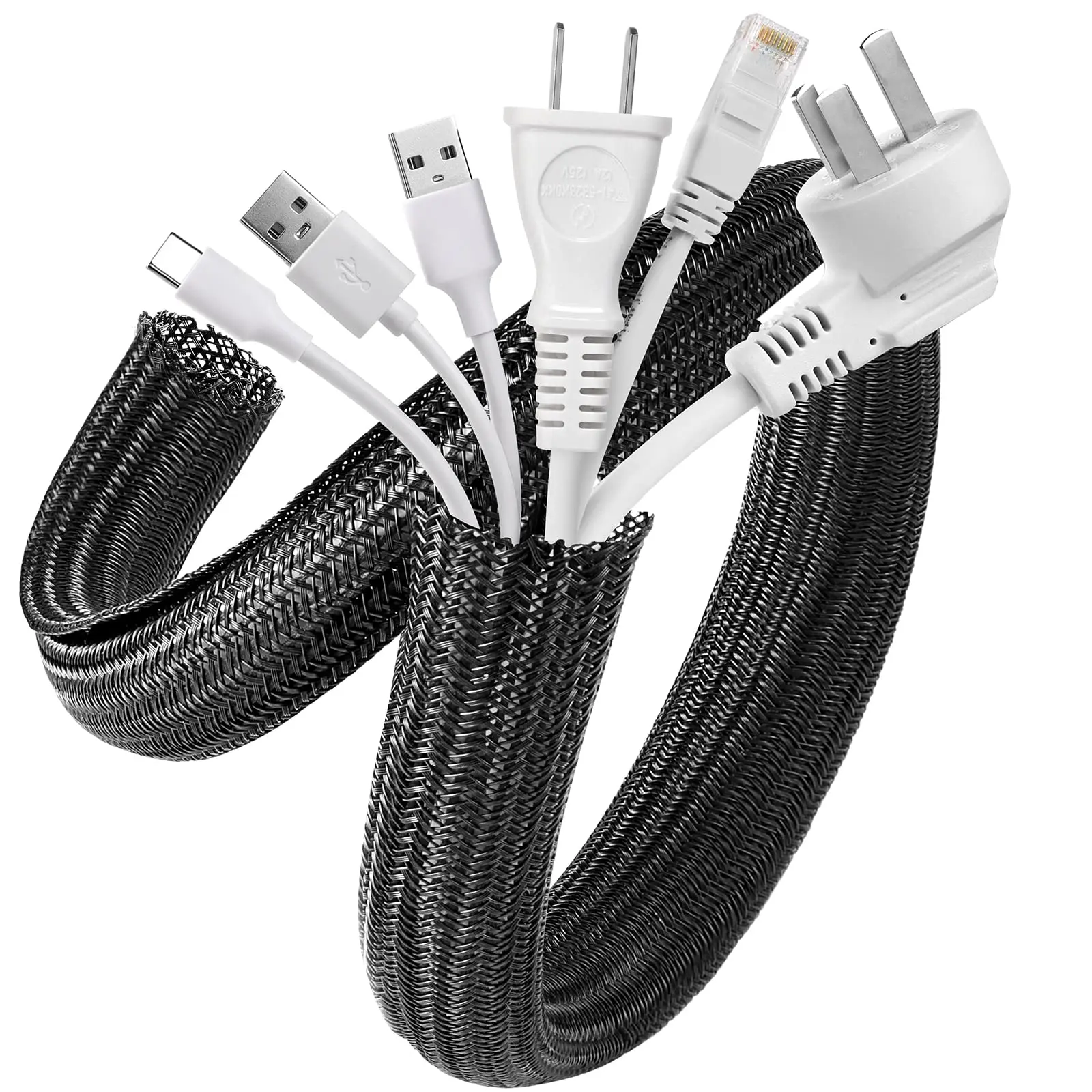 Nylon Cable Gland, Cable & Wire Management for Home Under Desk, Cable Organizer & Protector with Pet Chew Protector, Computer Cable Cover & Hider