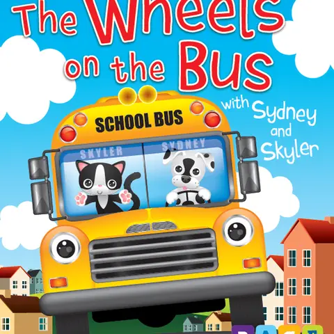 The Wheels On The Bus English Board Book - Sydney & Skyler Bus-Ride Story, Kindergarten Books, Parent-Child Bonding Tool, Toddler Gifts, Beautiful Illustrations, 10 Pages, 8.2x7.2x1in