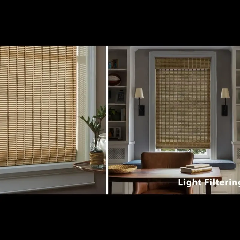 LazBlinds No Tools No Drill Cordless Bamboo Roman Shades Light Filtering Window Treatment Roll Up Bamboo Blinds for Window 20 W x 64 H Natural 306 Light Filtering Natural306 20 W x 64 H