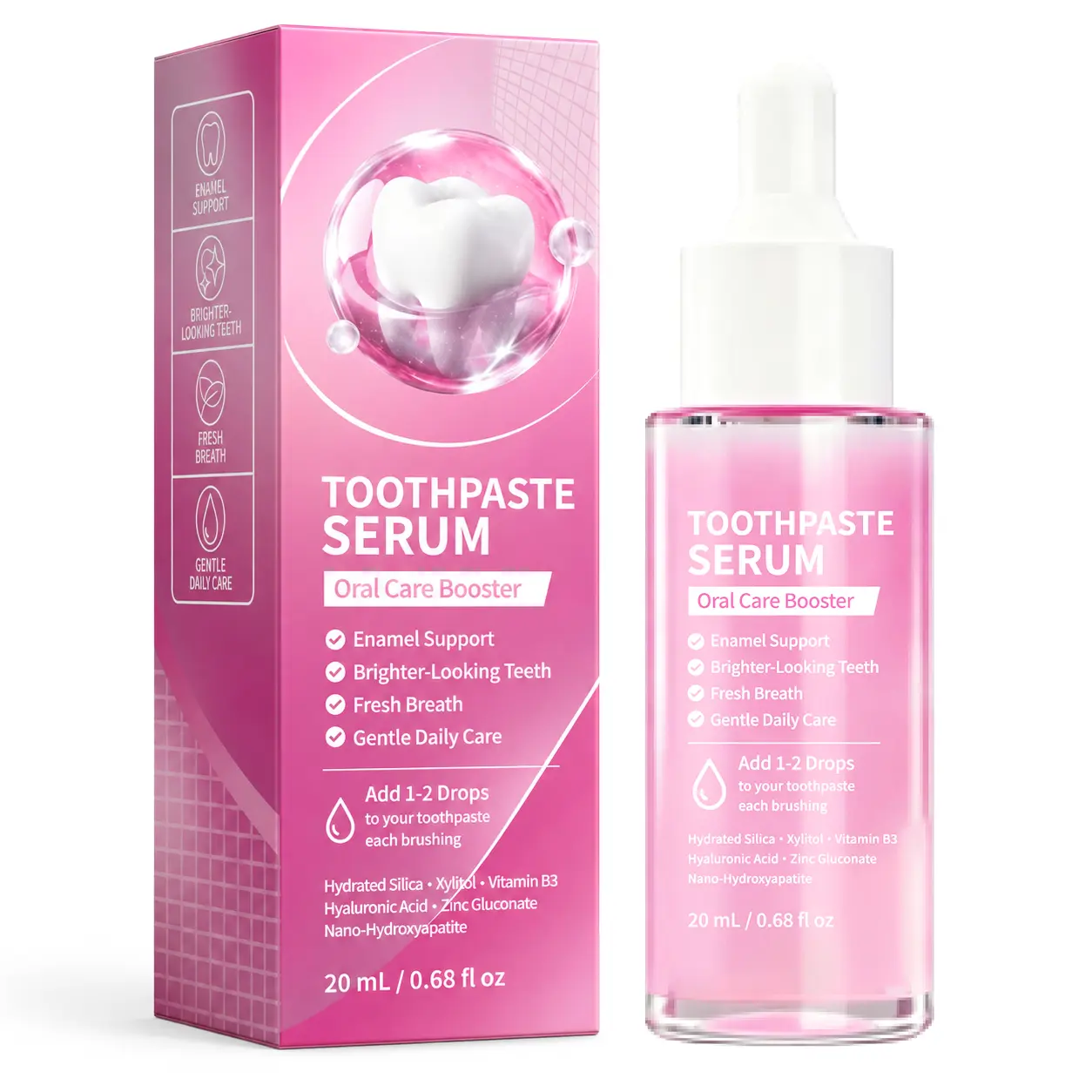 Fluoride Free Toothpaste Serum, Oral Care, Nano Hydroxyapatite Toothpaste, Appropriate for Sensitive Teeth, Supports Tooth Enamel, Niacinamide Toothpaste, Advanced Enamel Support