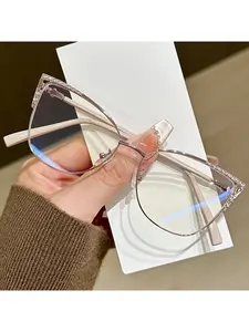 Anti Blue Light Glasses Trendy Oversized Frame Blue Light Filter Glasses for Screen Time UV Protection Unisex Fashion Eyewear for All Face Shapes Trendy Casual Frames