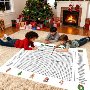 Christmas Word Search Puzzle Poster 36x24 Family Holiday Games  Thick Glossy Paper for Festive Fun Giant Word Find Puzzle Ideal for Christmas Parties