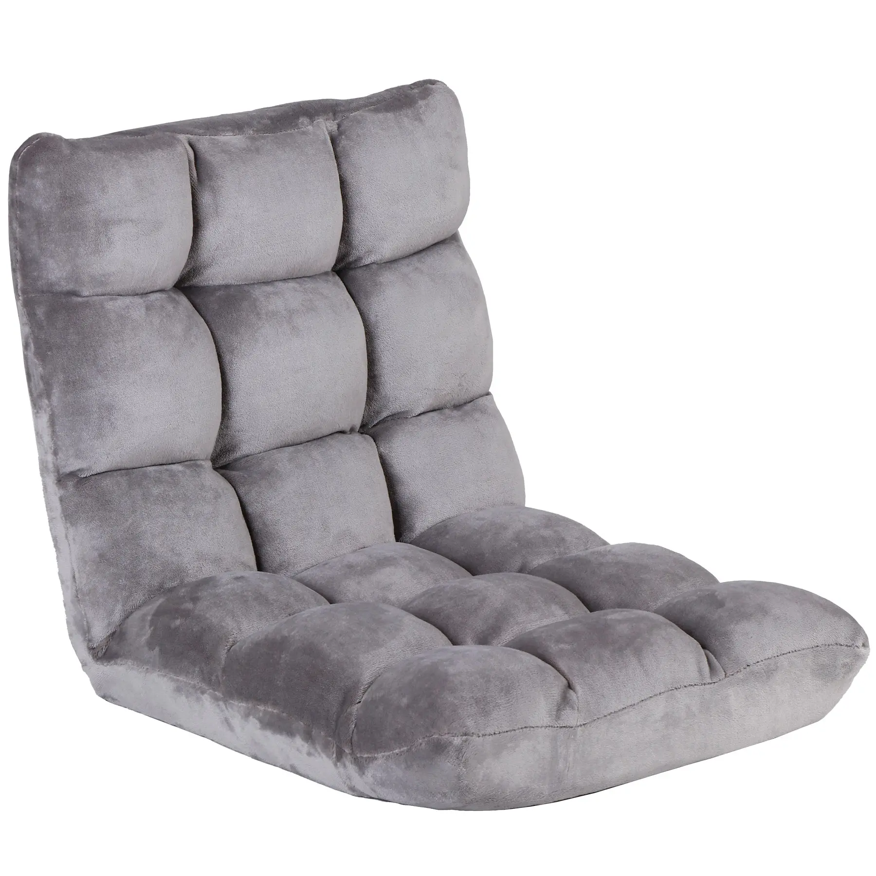NewChoiceDeal Velvet Floor Gaming Chair - 14 Customizable Recline Settings, Adjustable Back, Foldable Indoor Floor Chair for Reading, Bedroom Use, All Ages, 2.75kg (6.06lbs), 40.75in L x 19.3in W x 4.73in H Compact Lounger, Floor Chairs