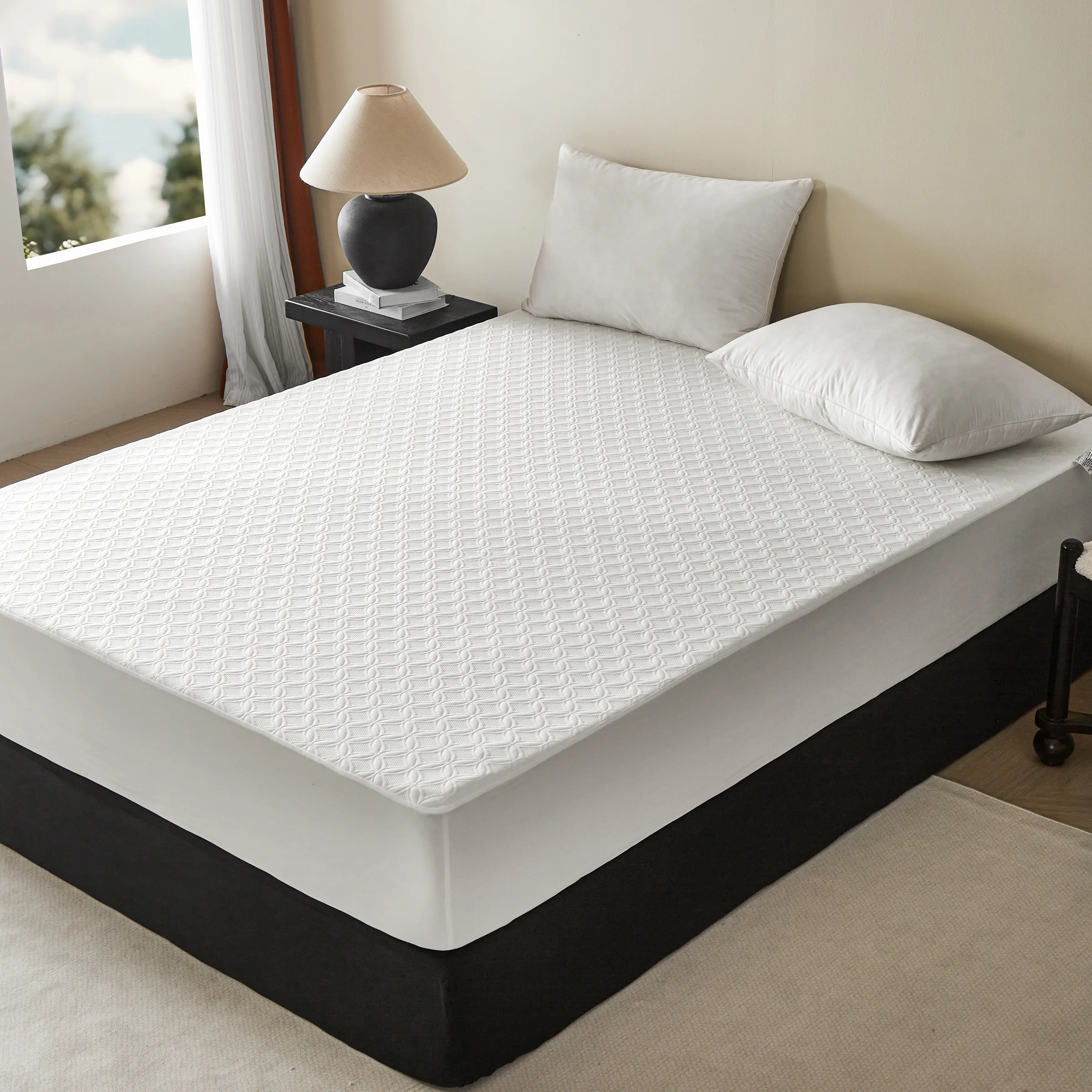 NESTCORE Waterproof Mattress Protector - Bedding Mattress Cover, Breathable Pad with Stretch Elastic Deep Pocket Fits 8-16", Noiseless Fitted Sheet, Machine Washable