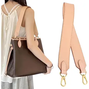 Ankes Genuine Vachetta Leather Replacement Shoulder Strap - 26 Inch, Light Gold Buckle, Compatible with Neverfull Tote Bag