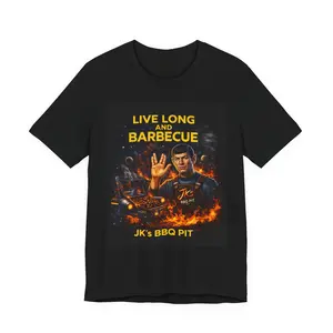 JK’s BBQ Pit “Live Long & Barbecue” T-Shirt – Pitmaster Grilling Tee