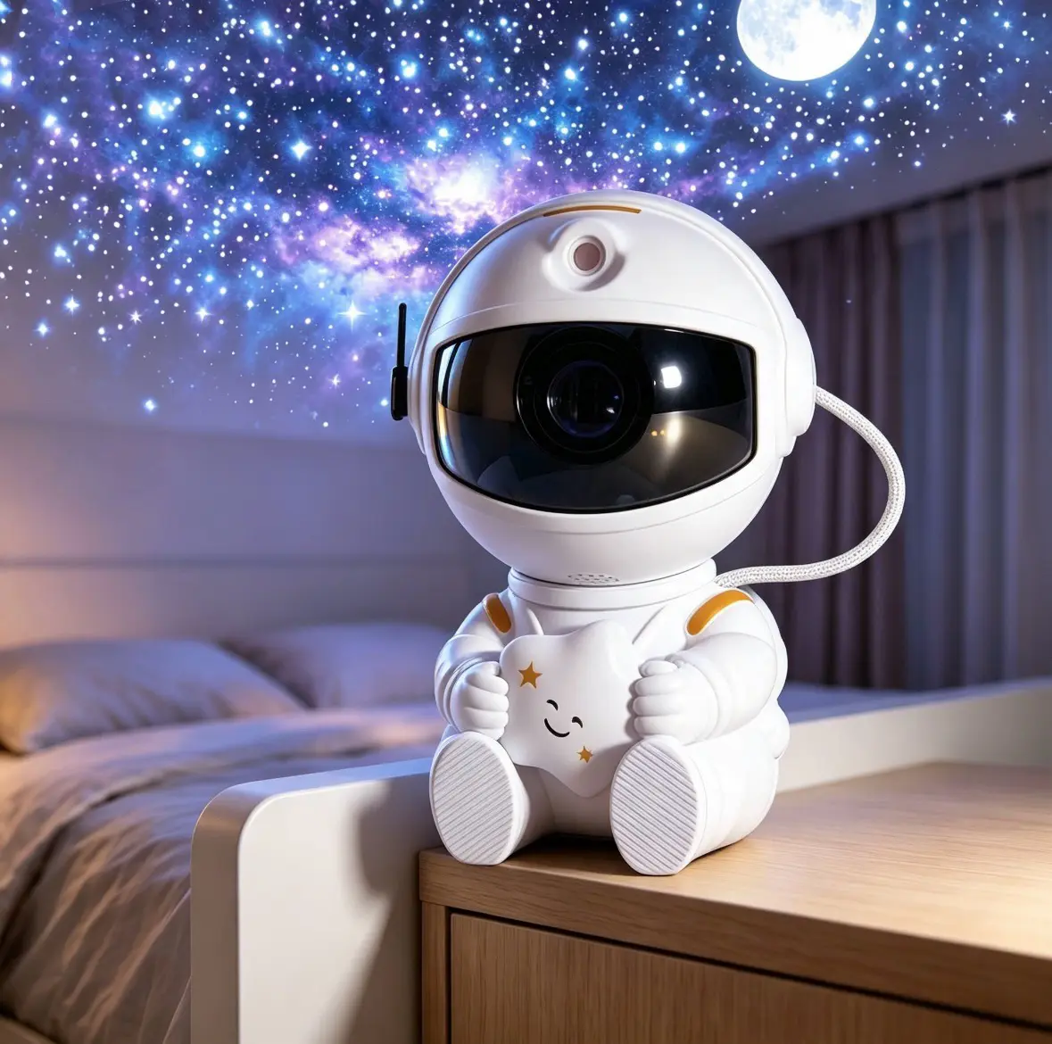 LED Astronaut Starlight Projector Mood Light - Indoor Whimsical Design Abs Projector with Rotation Nebula, Color Changing Space Effects, Decor for Decor Lovers, Christmas Party Gift, None
