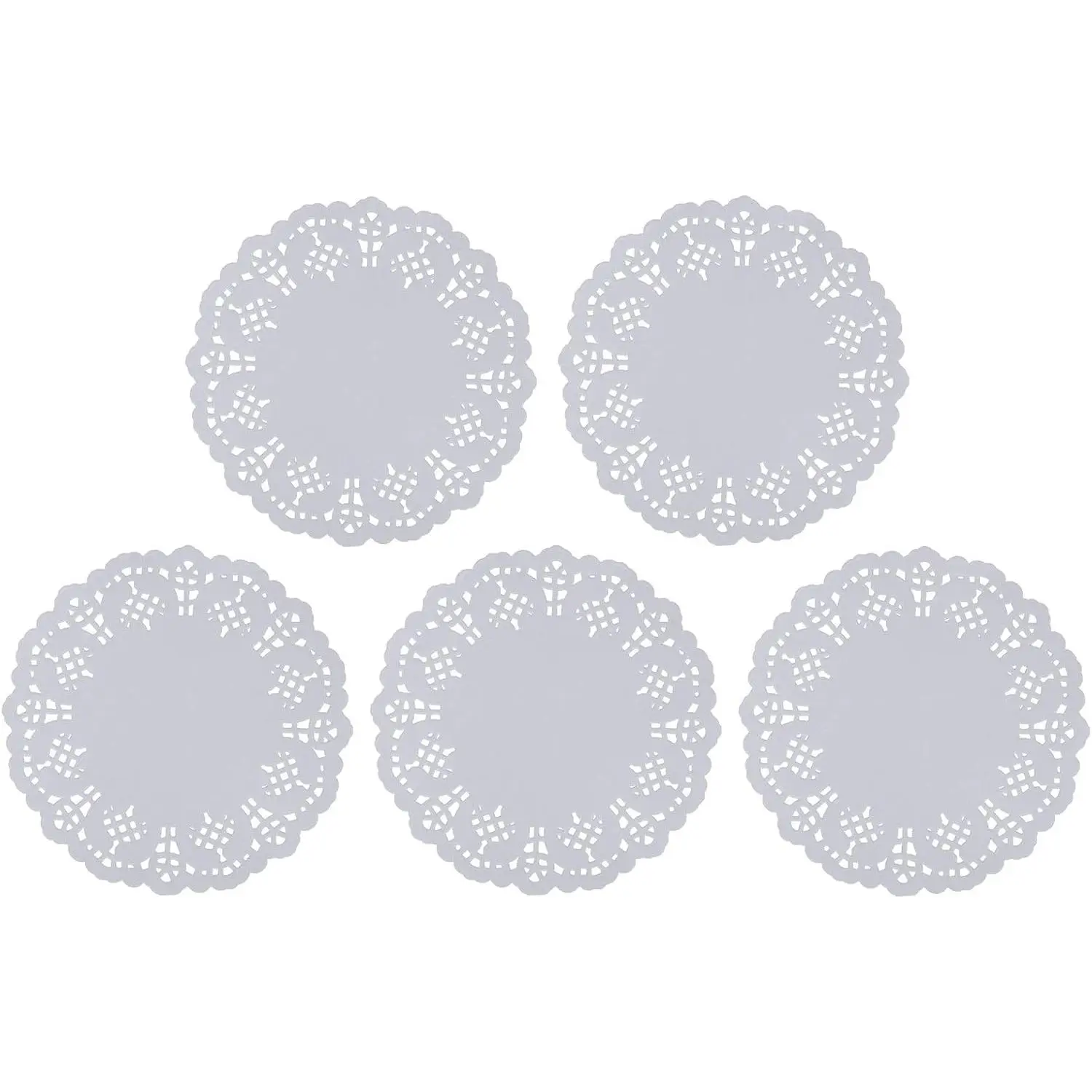 100PCS 3.5 Inch White Lace Round Decorative Disposable Paper Doilies Placemats Bulk for Party Craft Wedding Birthday Tableware Decorations