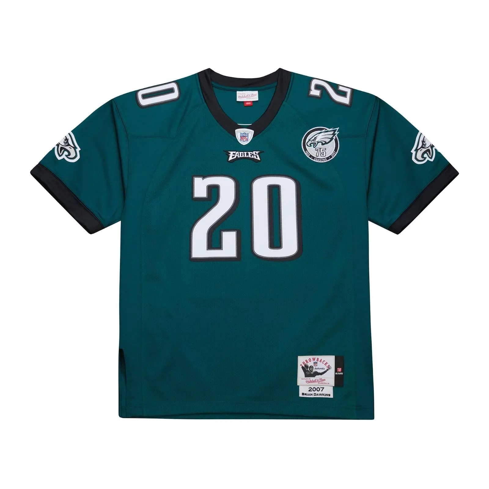 Brian Dawkins Philadelphia Eagles 2007 Midnight Green Authentic Jersey NFL Throwback Mitchell & Ness