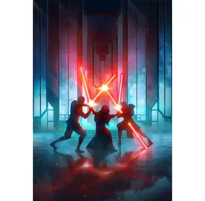 Darth Sidious vs Maul Movie Poster, Modern Wall Art Mural, Wall Decor for Home Living Room Bedroom, Dorm Essentials
