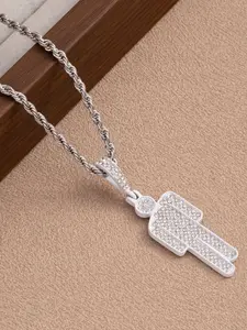 Hiphop Style Synthetic Zircon Pendant Necklace, Unisex Zinc Alloy Chain, Casual Jewelry for All Seasons, Bold Design, Fashion Accessory