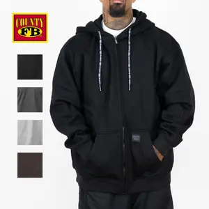 FBCounty Men's 13 Oz Heavyweight Long Sleeve Zip-Up Hoodie, Baggy Casual Fit Fleece-Lined Hooded Jacket with Kangaroo Pocket, Men's Tops & Sweatpants Compatible Outerwear