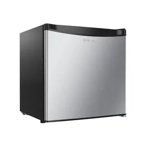 Upstreman mini fridges 1.7 Cu Ft with Freezer FR17 Adjustable Thermostat Energy Saving Low Noise Single Door Compact Refrigerator for Dorm Office Can Bedroom stainless Steel fridge mini  brands Small pantry drink fridge skincare fridge