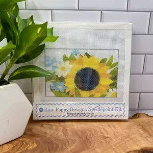 Sunflower with Daisies and wildflowers Needlepoint Kit
