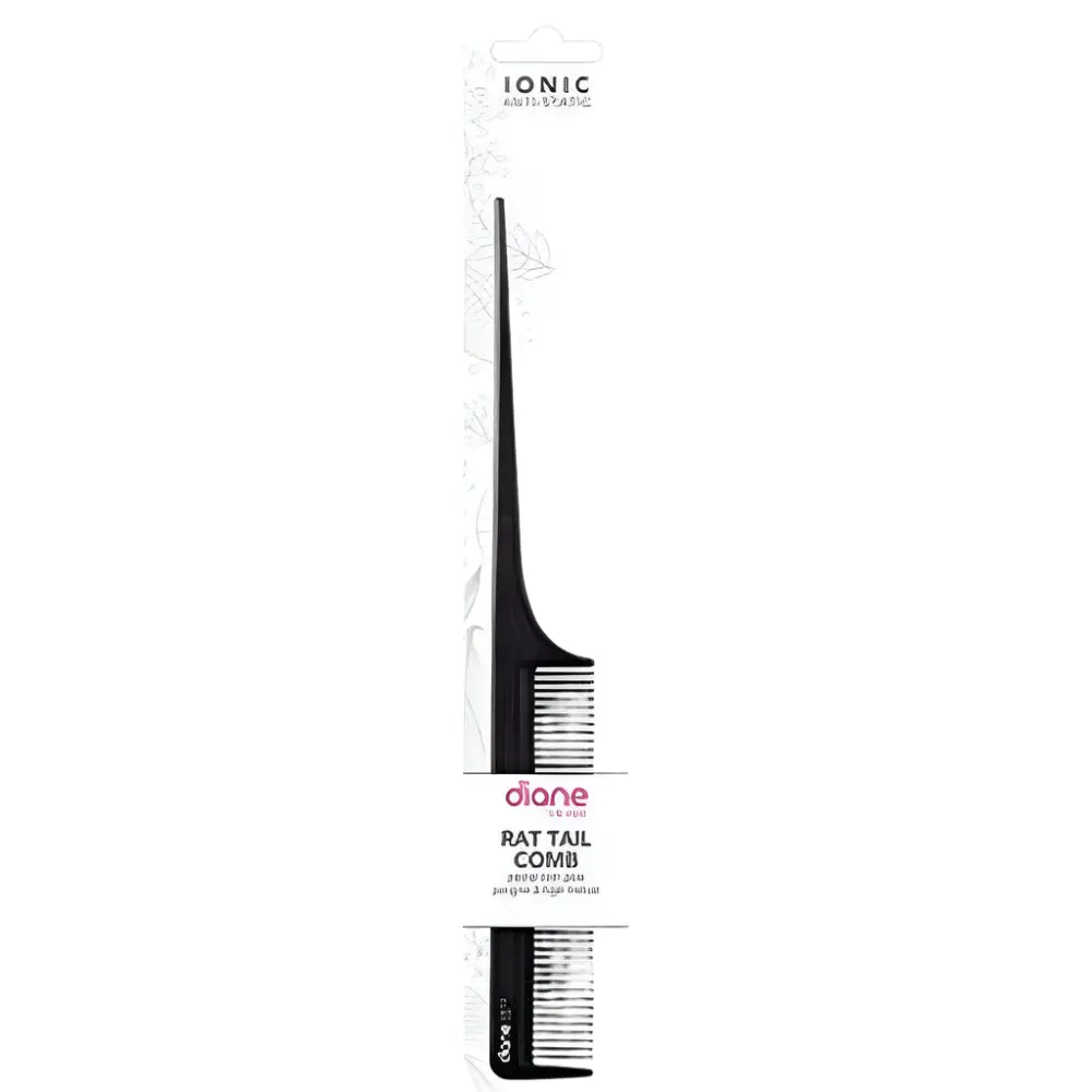 Diane Ionic Rat Tail Comb - Anti-Static, Heat & Chemical Resistant Tool for Styling, Sectioning, and Adding Volume