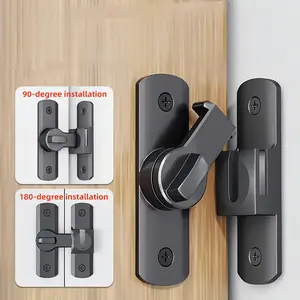3 PCS Door Lock, Bolt Lock, Heavy-duty security door handle, commercial/residential grade security latch lock, anti-theft lock with adjustable sliding latch,Home Safety Door Lock for Cabinet Furniture, Windows, Bathroom