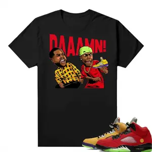 Funny Sneaker Meme T-Shirt, DAAAMN Reaction Graphic Tee, Hype Sneakerhead Shirt, Urban Streetwear Tee