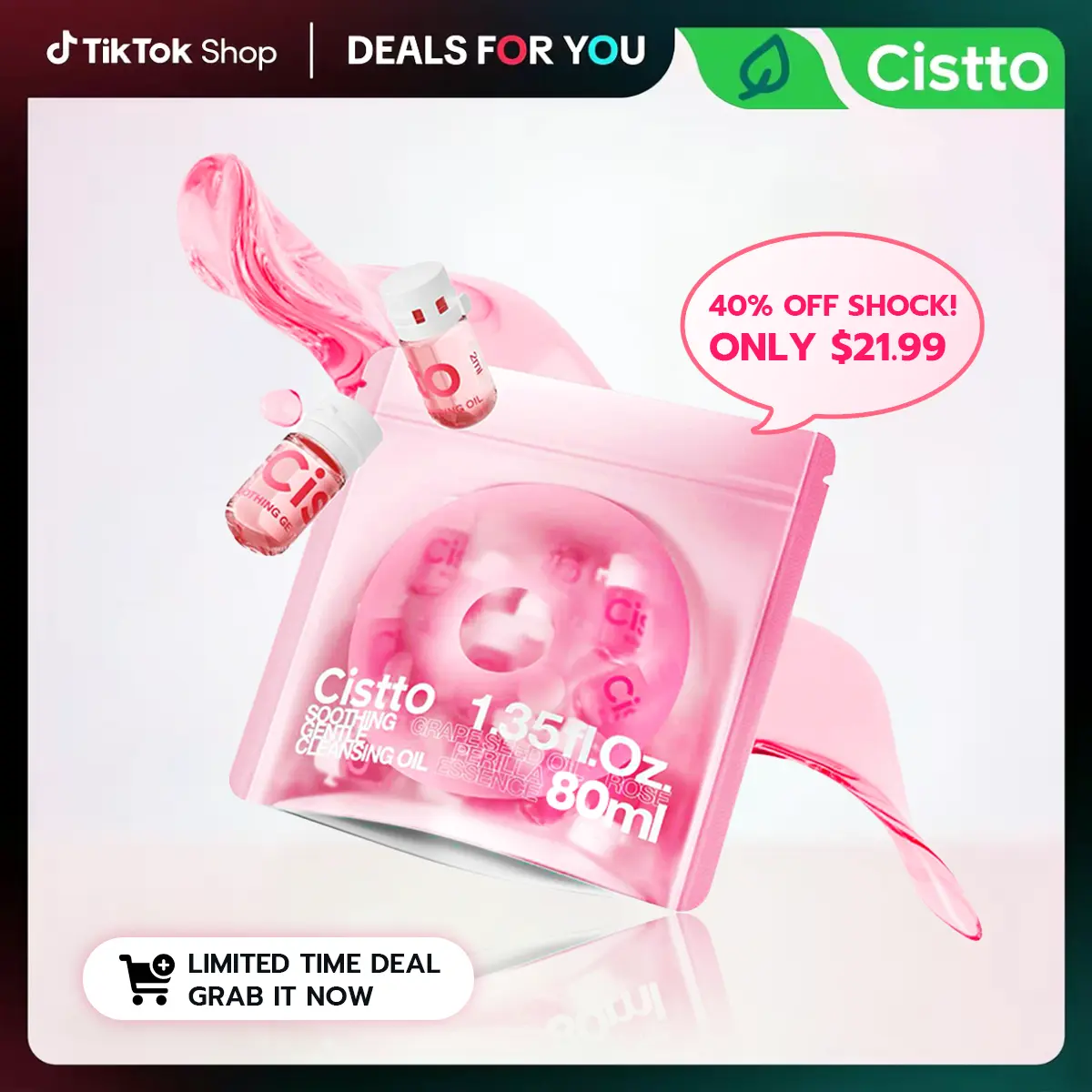 Cistto 3-in-1 Cleansing Oil Capsules | Deep Pore Cleanse & Blackhead Remover | Travel Size Makeup Remover | Sensitive Skin Safe