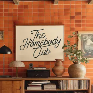 [UNFRAMED POSTER]  The Homebody Club Print Horizontal Wall Art Trendy Home Decor Landscape Poster Minimalist Art Retro Typography Printable